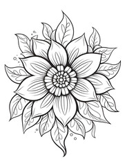 Abstract floral mandala illustration deign for collating book