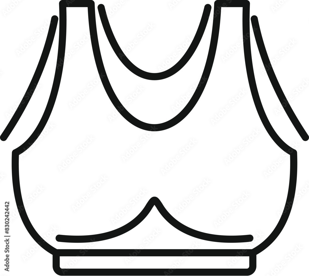 Poster Vector illustration of a simple line art sports bra icon suitable for various designs