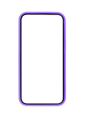 Phone mockup with white screen, case design. Modern smartphone, empty clear frame, digital...