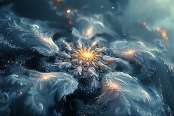 Fototapeta premium Light, star, fractal, design, pattern, art