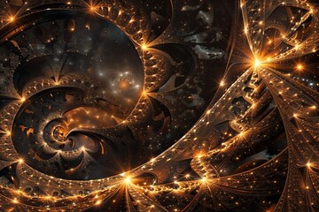 Light, star, fractal, design, pattern, art