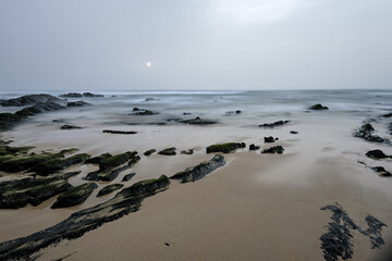 Misty Rocks at Amoreira Beach, Portugal
