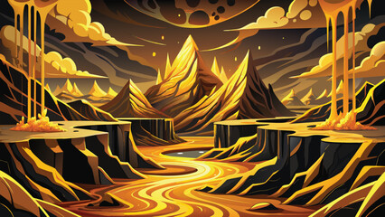 melted mountain background, illustration