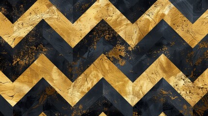 Gold and black geometric wallpaper.