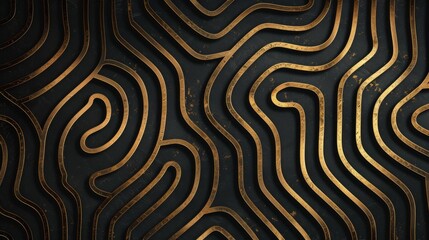 Luxury gold and black background with a flowing pattern.