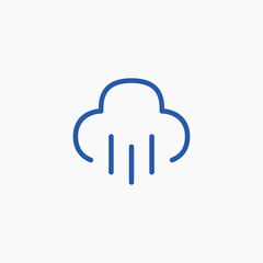 heavy rain cloud weather icon