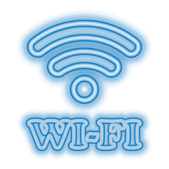 signal WIFI, neon effect wave. Vector illustration