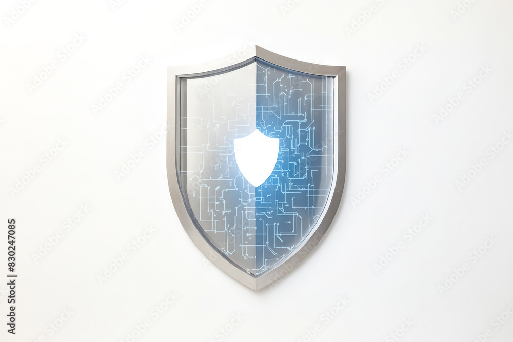 Poster digital protection shield. digital screen with printed circuit board pattern