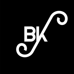 BK letter logo design on black background. BK creative initials letter logo concept. bk letter design. BK white letter design on black background. B K, b k logo