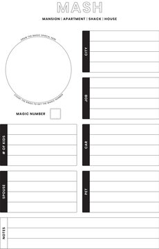 Mash Paper Puzzle Game Interior 8.5 x 11 Template