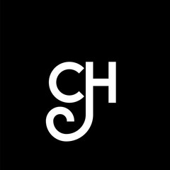 CH letter logo design on black background. CH creative initials letter logo concept. ch letter design. CH white letter design on black background. C H, c h logo