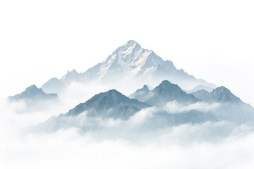 Mountain Peak Emerging from Clouds