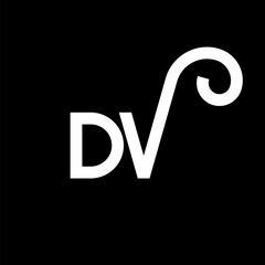 DV letter logo design on black background. DV creative initials letter logo concept. dv letter design. DV white letter design on black background. D V, d v logo