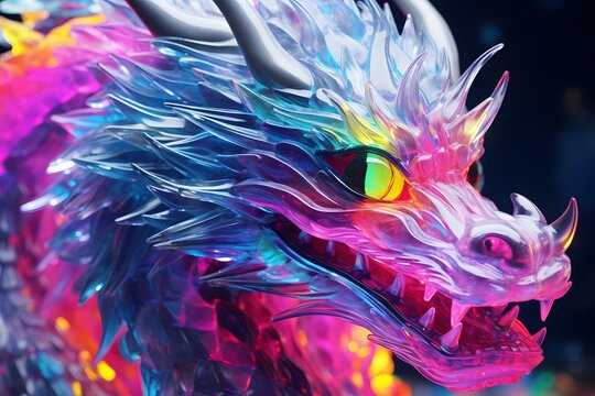 Dragon colorful face