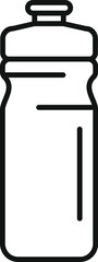 Minimalist and ecofriendly water bottle line icon drawing for reusable hydration container. A simple black and white graphic symbolizing health and environmental conservation