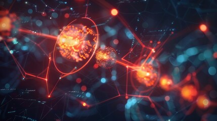 Obraz premium Animated visualization of the uranium decay chain