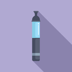 Clean, simple vector design of a test tube on a purple background, ideal for science themes