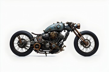 Steampunk Motorcycle Bintage Art