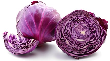 Obraz premium Red cabbage isolated on a white background