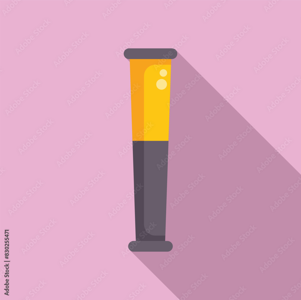 Poster minimalistic vector image of a yellow and black flashlight on a pink background