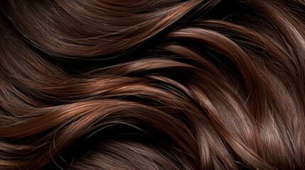Naklejka premium A close-up of textured brown hair with brown highlights on the ends