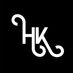 HK letter logo design on black background. HK creative initials letter logo concept. hh letter design. HK white letter design on black background. H K, h k logo