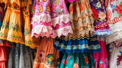 Fototapeta premium Folk Costumes of Hispanic Heritage Celebrations