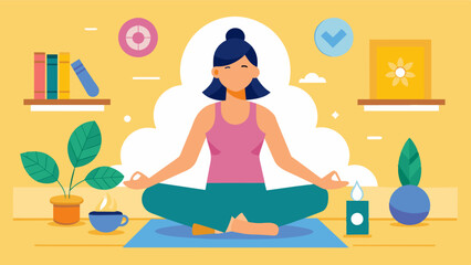 A yoga studio that promotes body acceptance and encourages modifications for different skill levels.. Vector illustration