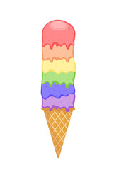 Colorful Pride Ice Cream Cone - LGBTQ+ Themed Frozen Dessert