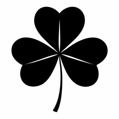 Black Shamrock in a white background