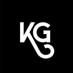 KG letter logo design on black background. KG creative initials letter logo concept. kg letter design. KG white letter design on black background. K G, k g logo