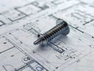 Intricate Technical Drawing and Blueprint of Various Screws and Bolts with Precise Measurements and Detailed Annotations for Engineering and Manufacturing Design