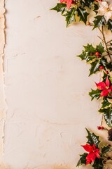 christmas background with poinsettia