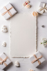 christmas greeting card with space paper blank border frame 