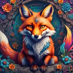 Obraz premium red fox with a smile