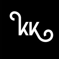 KK letter logo design on black background. KK creative initials letter logo concept. kk letter design. KK white letter design on black background. K K, k k logo