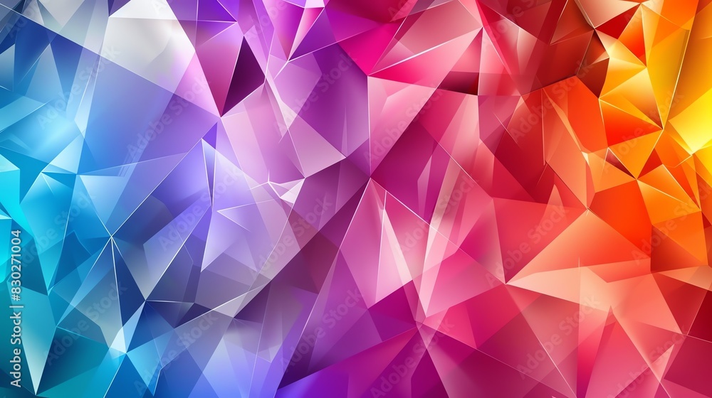 Poster colorful abstract geometric rumpled triangular polygon surface.