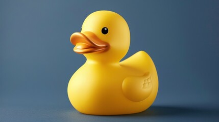 Yellow rubber duck on transparent background