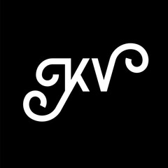 KV letter logo design on black background. KV creative initials letter logo concept. kv letter design. KV white letter design on black background. K V, k v logo