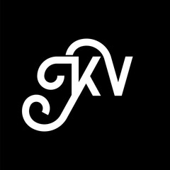 KV letter logo design on black background. KV creative initials letter logo concept. kv letter design. KV white letter design on black background. K V, k v logo