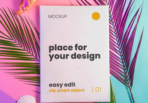 Colorful Shapes Sea Stars Poster Frame Mockup 02 Generative Ai