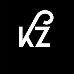 KZ Letter Logo Design. Initial letters KZ logo icon. Abstract letter KZ minimal logo design template. K Z letter design vector with black colors. kz logo