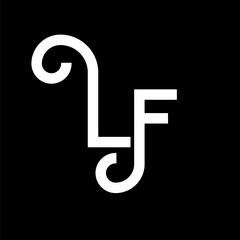 LF Letter Logo Design. Initial letters LF logo icon. Abstract letter LF minimal logo design template. L F letter design vector with black colors. lf logo