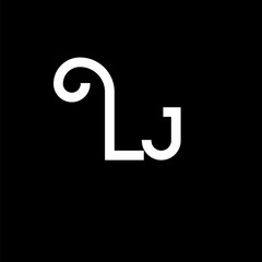 LJ Letter Logo Design. Initial letters LJ logo icon. Abstract letter LJ minimal logo design template. L J letter design vector with black colors. lj logo