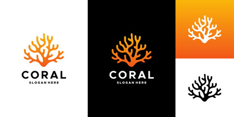 coral logo icon design vector.