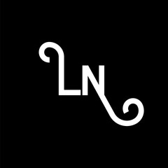 LN Letter Logo Design. Initial letters LN logo icon. Abstract letter LN minimal logo design template. L N letter design vector with black colors. ln logo