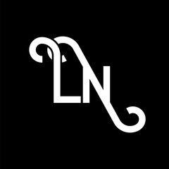 LN Letter Logo Design. Initial letters LN logo icon. Abstract letter LN minimal logo design template. L N letter design vector with black colors. ln logo