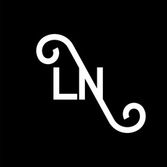 LN Letter Logo Design. Initial letters LN logo icon. Abstract letter LN minimal logo design template. L N letter design vector with black colors. ln logo