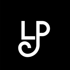 LP Letter Logo Design. Initial letters LP logo icon. Abstract letter LP minimal logo design template. L O letter design vector with black colors. lp logo