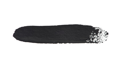 Black brush stroke isolated on white background.